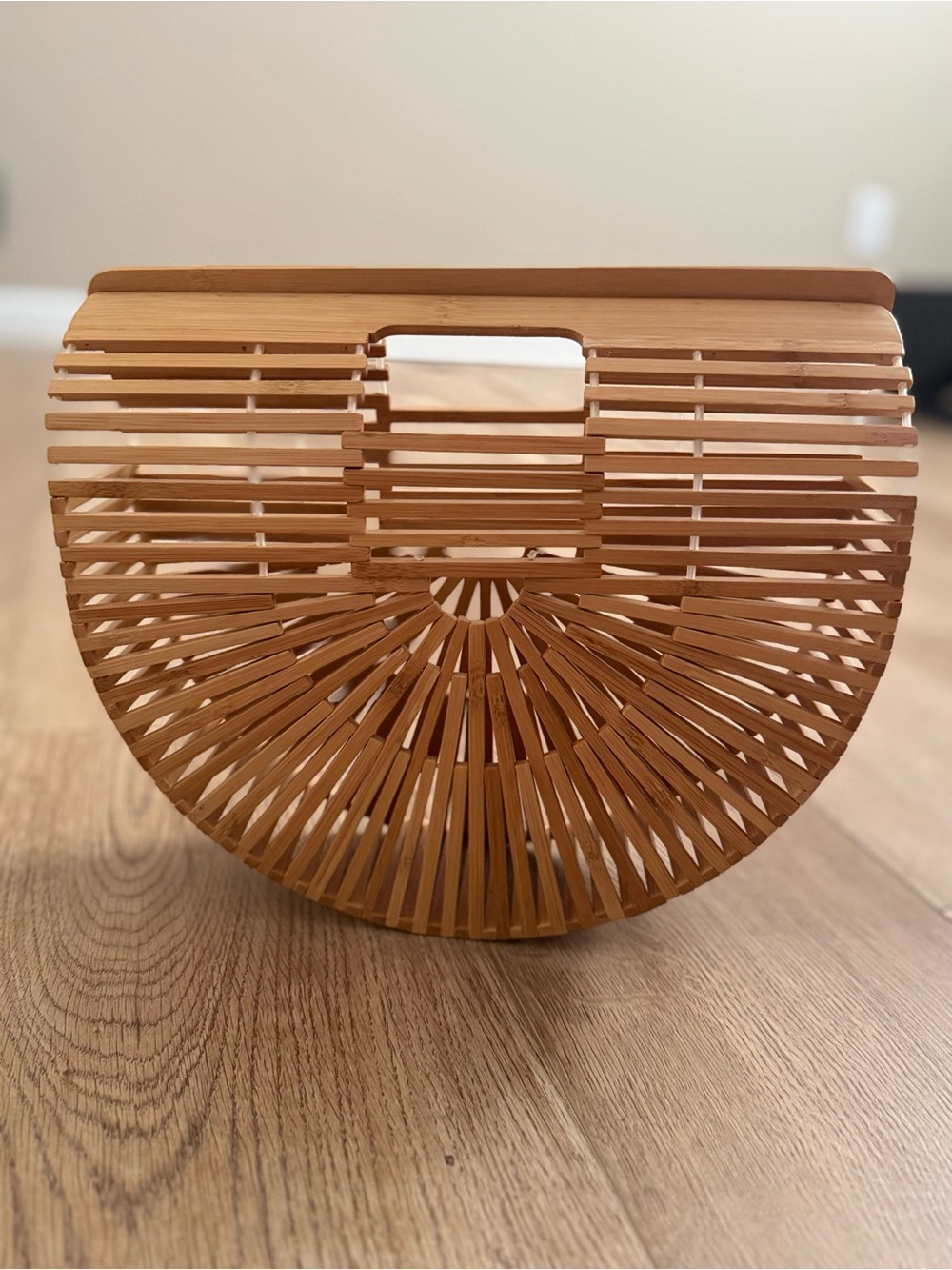 Unbranded Bamboo Arc Natural Tan Satchel